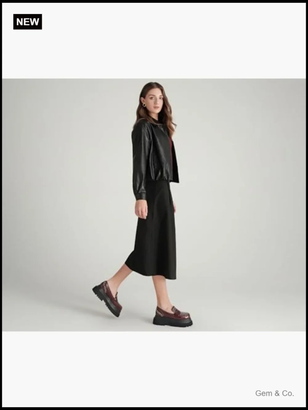 Chunky Studded Lug Sole Platform Loafers, Patent Penny Loafers Slip-On Flats